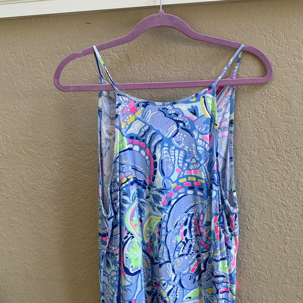 Lilly Pulitzer Blue Multicolor Paisley Print Sundress